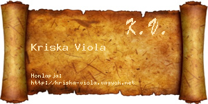 Kriska Viola névjegykártya